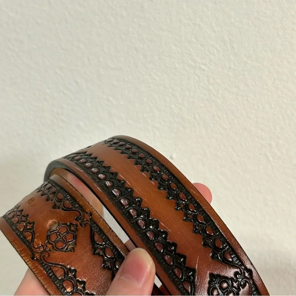 Top Grain Cowhide Brown Leather Belt 36 Western Rodeo Cowboy